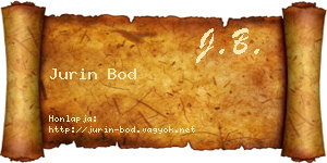 Jurin Bod névjegykártya